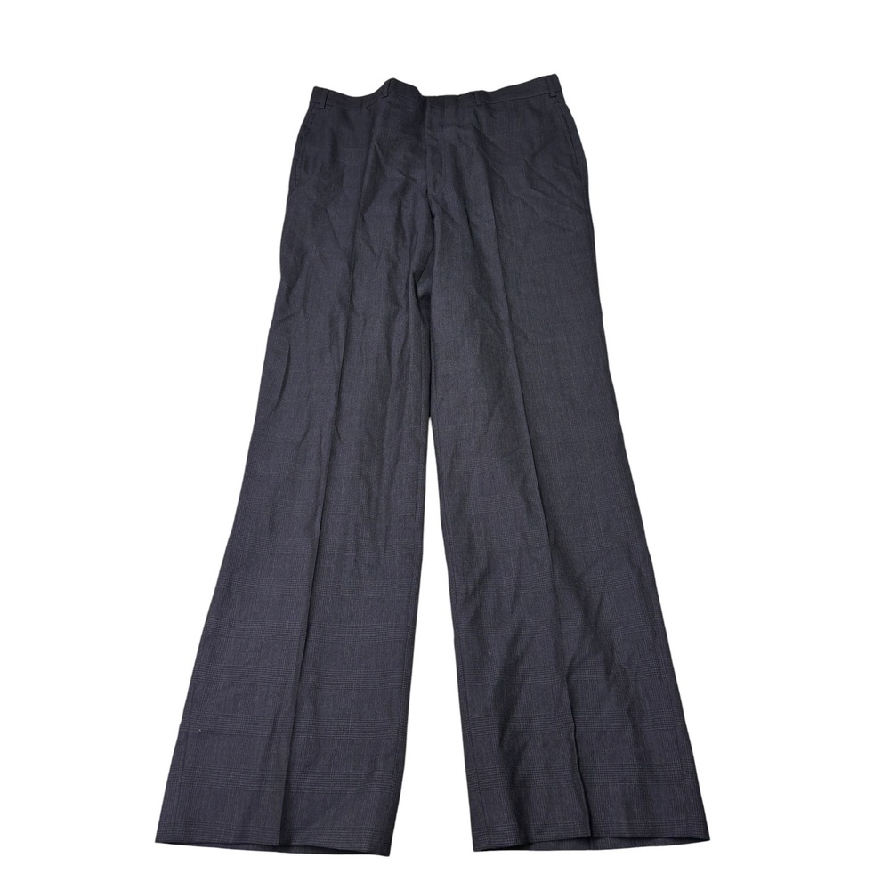 VTG Brooks Brothers Men Grey Glen Plaid Dress Wool Pants Made USA 38x32 Trousers